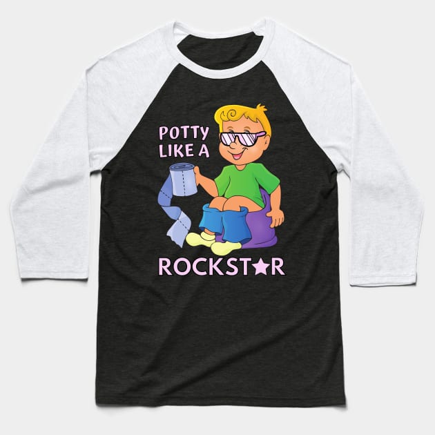 Potty Like A Rockstar Baseball T-Shirt by Caregiverology